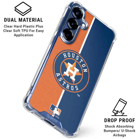 MLB Houston Astros Split Galaxy S25 Clear Case